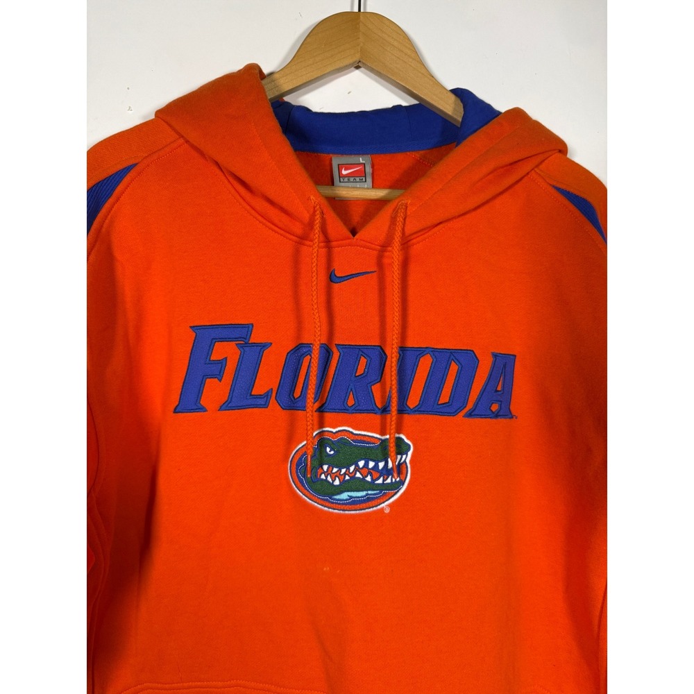Nike Team Florida Gators Hoodie Mens Large Orange Blue Embroidered Sweatshirt